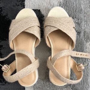 F21 espadrille flat form wedges